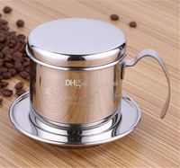 Wholesale Dining Vietnam Style Coffee Mug Cup Jug Stainless Steel Metal Vietnamese Coffee Drip Cup Filter Maker Strainer Cool Perfect