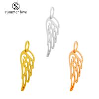 Wholesale High Quality Titanium Steel Animal Wing Charm for Necklace Bracelet Silver Gold Rose Gold Small Charm Accessories Diy Jewelry Making