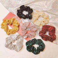 Wholesale INS Glitter Scrunchies Women Accessories Hair Bands Ties Scrunchie Ponytail Holder Rubber Rope Decoration Big Long Bow Bunny Ears Bronzing