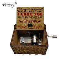 Xmas Music Box Wooden Engraved Queen love Mom Dad Kids Gift Christmas Ornaments