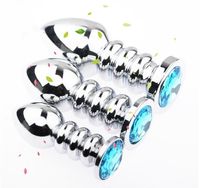 Wholesale 3 pieces set of silver anal plug thread Stainless Steel Attractive Butt Plug Jewelry Jeweled Anal Plugs Rosebud buttplugs sex toys