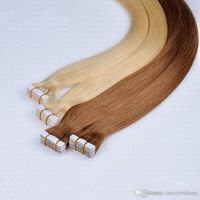 Wholesale CE certificated g peruvian Remy Nice Natural Straight Glue Skin Weft Tape In Brazilian Human Hair Extensions