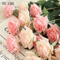 Yo Cho Fleurs Artificielles En Soie Artificielle Roses Rose Mariage Blanc Rouge Faux Pivoines Accueil Bouquets Party Décoration Fleurs Faux