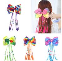 Wholesale 6 Styles Bowknot Elastic Hair Rubber Bands Girls Kids Bow Tie Hair Ring Rope Headwear Ornaments