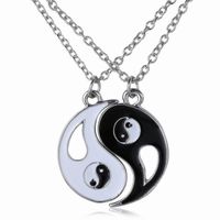 Wholesale New Europe America Popular Hot Selling Fashion Jewelry Alloy Gossip Yin Yang Puzzle Best Friends Couple Necklace Gift