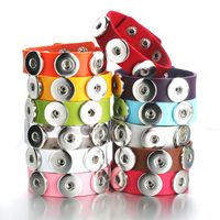 Wholesale multiple colour bangle leather rope bracelet fit boom life mm snap button jewelry