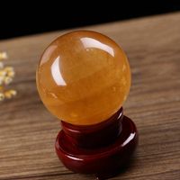 Wholesale Good Fortune Balls Crafts Natural Topaz Transshipment Beads Icelandic Stone Crystal Ball not have holder Home Furnishing Decoration hy4 k1