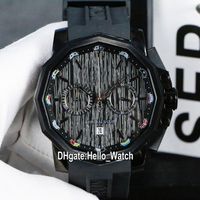 Wholesale New Admiral s Cup AC One A116 Black Wood Grain Dial Quartz Chronograph Mens Watch PVD Black Steel Case Rubber Strap Sport Hello_watch