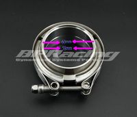 Universal Mild Steel 2.5 inch Muffler Repair Pipe Clamps EVIL ENERGY 63mm V Band Exhaust Clamp Male//Female Flange Kit