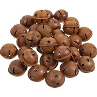 Wholesale 100 Rustic Metal Jingle Bells cm Primitive Look Christmas Hanging Bells with Star Cutouts for Holiday Embellishing Decoration Crafting
