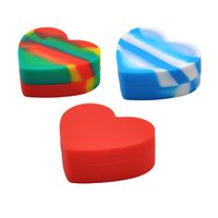 Wholesale 18ml Heart shape high quality Silicone NonStick Jar storage Container for Oil Dab Wax BHO Crumble Goo Honey Stainless Steel Wax Oil