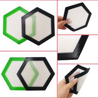 Wholesale 2017 Quality FDA food grade reusable non stick concentrate bho wax slick oil Hexagon shape heat resistant fibreglass silicone dab pad mat