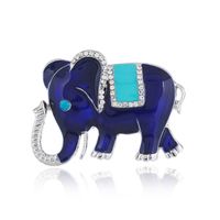 Wholesale New Fashion Crystal Alloy Enamel Colorful Lapel pins Badge Backpack Shirt Collar Decor Elephant Brooch Pins