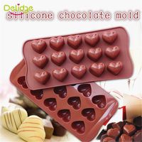 Wholesale Pastry Tools pc Holes Heart Shape Chocolate Mold DIY Silicone Cake Decoration Jelly Ice Baking Mould Love Gift Molds Factory price expert design