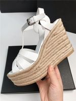 Wholesale Hot Sale New fashion shoes leather shoes brand leather in summer fashion women slippers sandals high quality grass cm high heels
