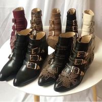Wholesale Susanna Boot Women Studded Boots Genuine Leather Ankle Shoes Fashion Girl Winter Martin Booties Chaussures Colors Size