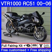Wholesale Kit For HONDA VTR1000 RC51 SP1 SP2 HM RTV1000 VTR Glossy black Fairing