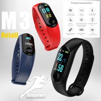 Wholesale M3 plus Smart Band Bracelet Heart Rate Watch Activity Fitness Smart Tracker Smart Wristbands with Retail Box