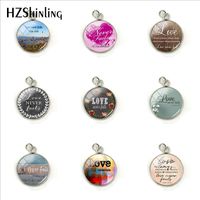 Wholesale 2019 New Love Never Fails Cor Trusts Hopes Stainless Steel Charms Glass Pendants Jewelry