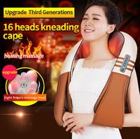 Wholesale with Gift Box JinKaiRui U Shape Electrical Shiatsu Back Neck Shoulder Body Massager Infrared Heated Kneading Car Home Massagem