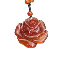 Wholesale Natural Brazilian red Agate rose pendant necklace jade medulla hair chain pendant native jade energy jewelry