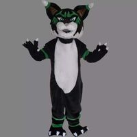 Personnalisé Professionnel Costume De Mascotte Bobcat Dessin Animé Personnage De Chat Animal Sauvage Chat Noir Vêtements Halloween Festival Fantaisie