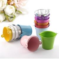 Wholesale 100pcs Candy Chocolate Box Metal Potted Plants Mini Small Assorted Colored Tin Pails Buckets Bucket Wedding Party Shower Gift