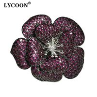 Wholesale Newest fashion Platinum plated prong setting rose red Cubic Zirconia wedding Rings for women luxury flower style Party womem or wift ring