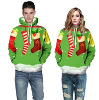 Wholesale Christmas Men Hoodies D Printed Long Sleeve Fashion Hooded Couples Sweatshirts Winter Festival Loose Male Clothing
