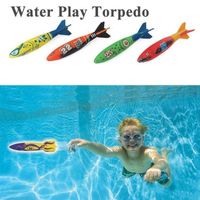 Wholesale 4pcs outdoor beach Pool Water toys Dive torpedo throwing toys shark Funny toys for Children boys girls in summer