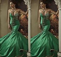 Wholesale Luxury Sexy Mermaid Prom Dresses Sweetheart Rhinestone Beaded Pageant Party Evening Gowns Long Special Occasion Dress Robe Vestidos