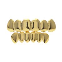 Wholesale Real gold plating teeth grillz glaze gold grillz teeth hip hop bling jewelry men body piercing jewelry