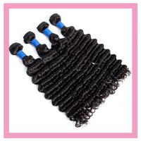 Wholesale Indian Raw Virgin Hair A Deep Wave Or Bundles Hair Extensions Deep Curly Human Hair Nautral Black