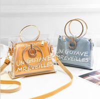 Wholesale Fashion Luxury Satchel Handbag Women Bag Clear Jelly Transparent PVC Bag Candy Color Tote Designer Purse Bolsa Female Crossbody D251