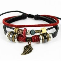 Wholesale 2021 Mix colors Style Bracelet green natural stone bracelet handmade leather bracelets For Women charm