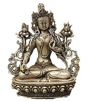 8.27 inch //Tibet silver copper Buddha statue white tara Tibetan Buddhism