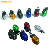 Wholesale FEELDO Set Grenade shaped Alloy Valve Caps Bicycle MTB BMX Tire Valve Anti Dust Covers Top Color