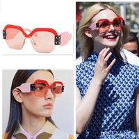 Wholesale Hot selling fashion style designer women sunglasses S favorite eyewear trend color splicing semi frame glasses top quality