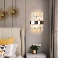 Wholesale Modern crystal chrome gold wall lights led lamp gold bathroom for bedroom decoration home lighting indoor light fixtures
