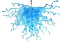 Wholesale Modern Blue Antique Blown Glass Lamps Ornaments LED Bulbs Foyer Villa Art Decorative Dale Crystal Chandelier