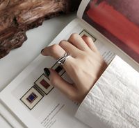 Wholesale sterling silver ring personality rings fashion woven shape ring retro opening ring