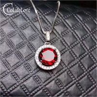 Wholesale 100 natural garnet pendant for woman wine red garnet pendant solid sterling silver garnet jewelry birthday gift for girl