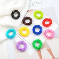 Wholesale 2 cm High Quality small Telephone Wire Cord Gum Hair Tie Girls Elastic Hair Band Ring Rope Candy Color Bracelet Stretchy Scrunchy
