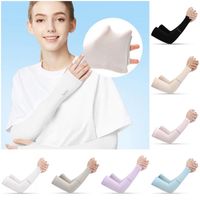 Wholesale Outdoor Sports Fashion Ice Silk Sleeve Ice Cool Breathing Sunscreen Sleeve Summer Gloves for Men Women Riding Training Arm Warmers