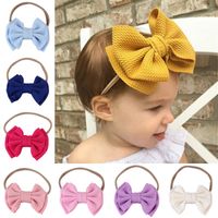 Wholesale Baby Nylon Bowknot Hairband Infant Elastic Headband Infant Girl Big Bow Turban Head Wraps Christmas Gifts