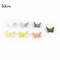 Wholesale BoYuTe Pieces Metal Brass Stamping MM Butterfly Charms Diy Hand Made Accessories Parts for Hair Jewelry Making