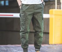 Wholesale Mens Casual Cargo Pants Full Capris Multi Pocket Work Trousers Elastic Waist Trousers Male Fashion Clothing