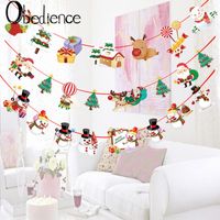Obedience Christmas Decorations Cartoon Hanging Flags And Flower Ceiling Decoration Window Wall Festival Decorations