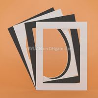 Wholesale White Black Photo Mats Rectangle Oval X12 inch Paperboard Mounts Unique Textured Surface for Picture Frames Passe Partouts Decor