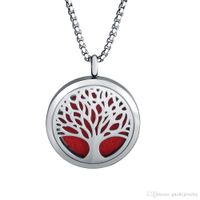 Wholesale Mixed types necklaces for women mm Titanium Steel life tree necklace Hollow Aroma Photo Frame Necklace